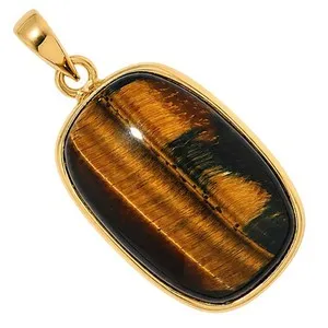 Authentic Radiant Horizon Blue Tiger Eye Gold- Plated Talisman