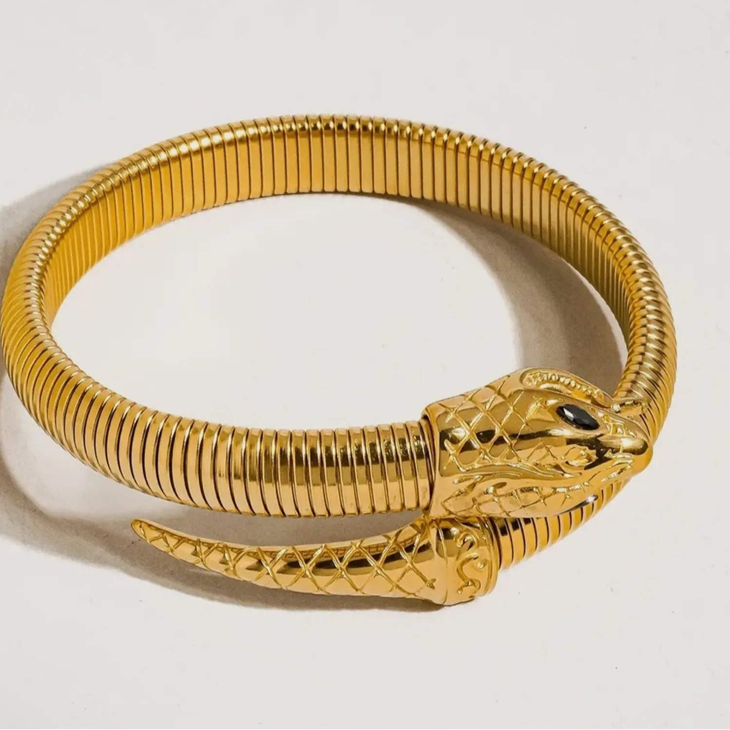 Authentic The Ouroboros Wrist 18K Gold Plated Serpent Bangle For Vitality And Protection