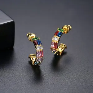 Authentic Celestial Prism Geometric Gold- Plated Talisman Earrings