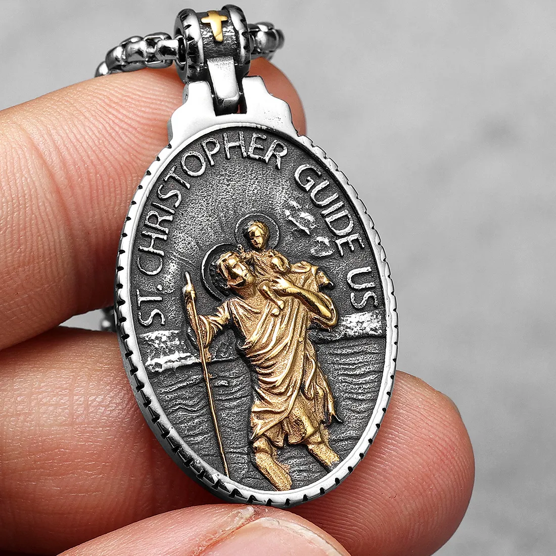 Authentic The Wayfarer's Golden Beacon St. Christopher Talisman