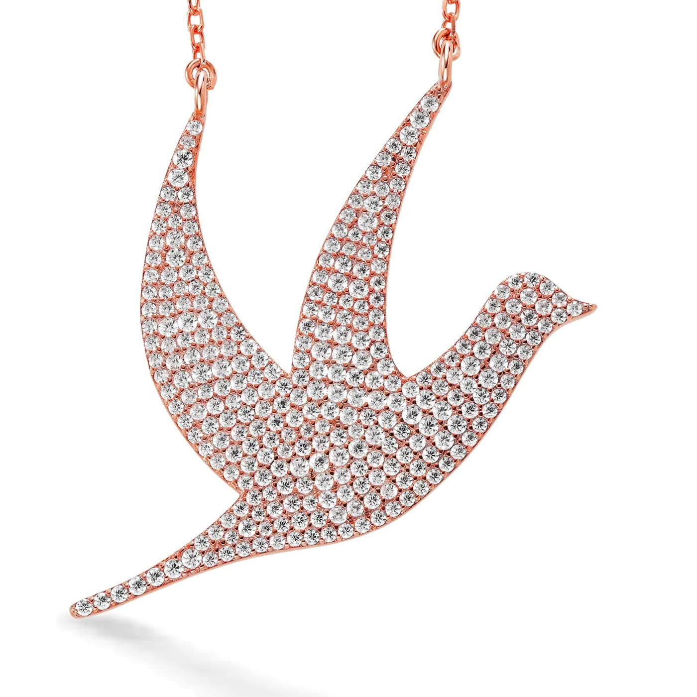 Authentic The Celestial Dove Of Eternal Harmony Pendant In Rose Gold Vermeil