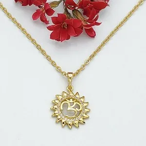 Authentic Om Aum Aura 24K Gold- Plated Yoga Pendant