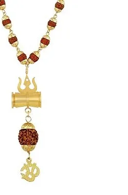 Authentic Golden Rudraksha Shiva Om Mala Pendant