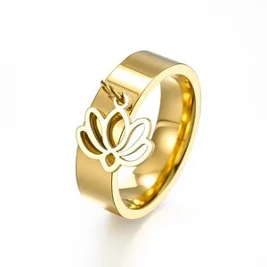 Authentic Golden Lotus Bloom Ring Of Serenity