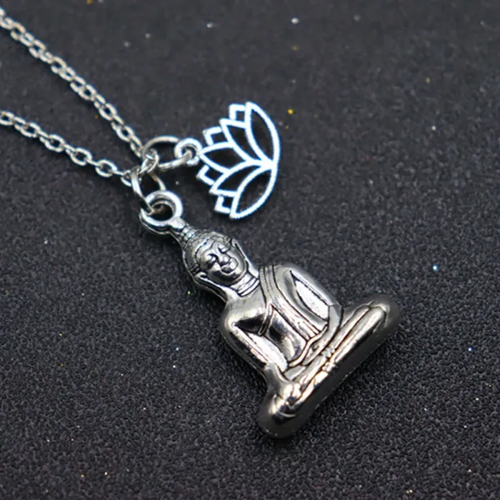 Authentic Buddha Lotus Flower Necklace Spiritualist Pendant For Friend Jewelry