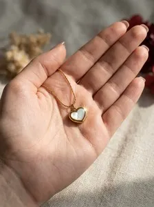 Authentic Heartbeat of Love: Shimmering 18K Gold Plated Heart Pendant