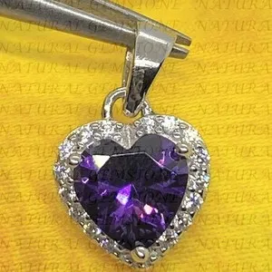 Authentic Heart's Desire - 5.60Ct Purple Amethyst & Diamond Pendant