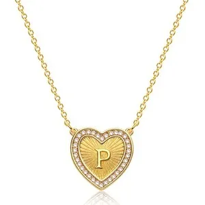 Authentic The Alchemical P Initial Heart Talisman in Radiant 18K Gold Plate