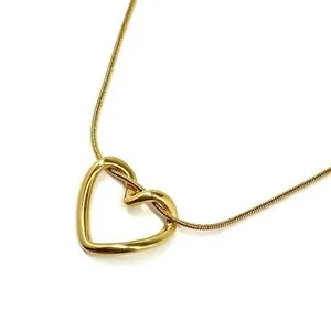 Authentic Elegant Hollow Heart 18k Gold Plated Adjustable Woman's Necklace Holiday