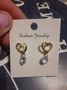Authentic 18k Gold Plated CZ Heart Earrings