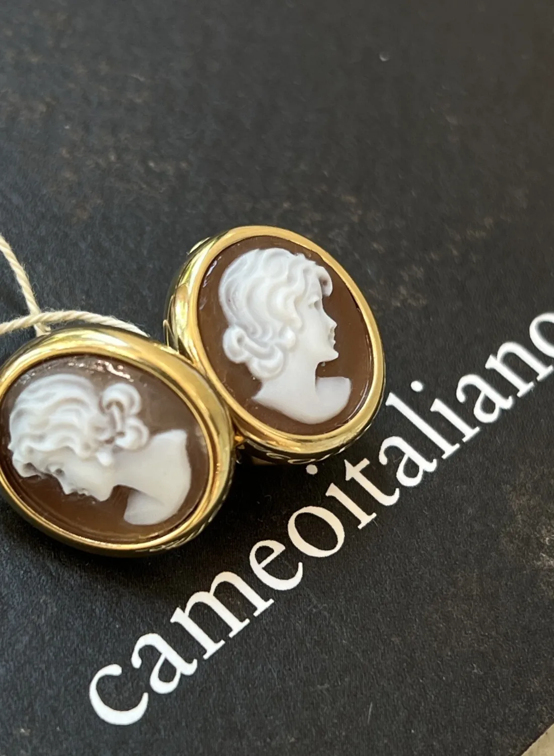 Authentic Whispers Of The Sea Hand- Carved Cameo Romantica Talisman Earrings