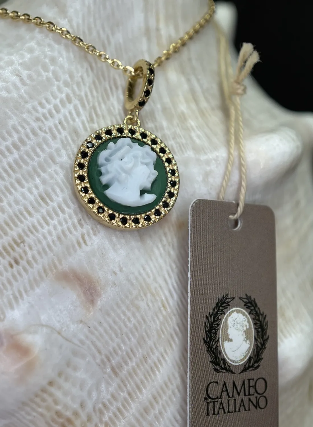 Authentic The Emerald Tide Cameo Talisman In Gold- Plated Sterling Silver