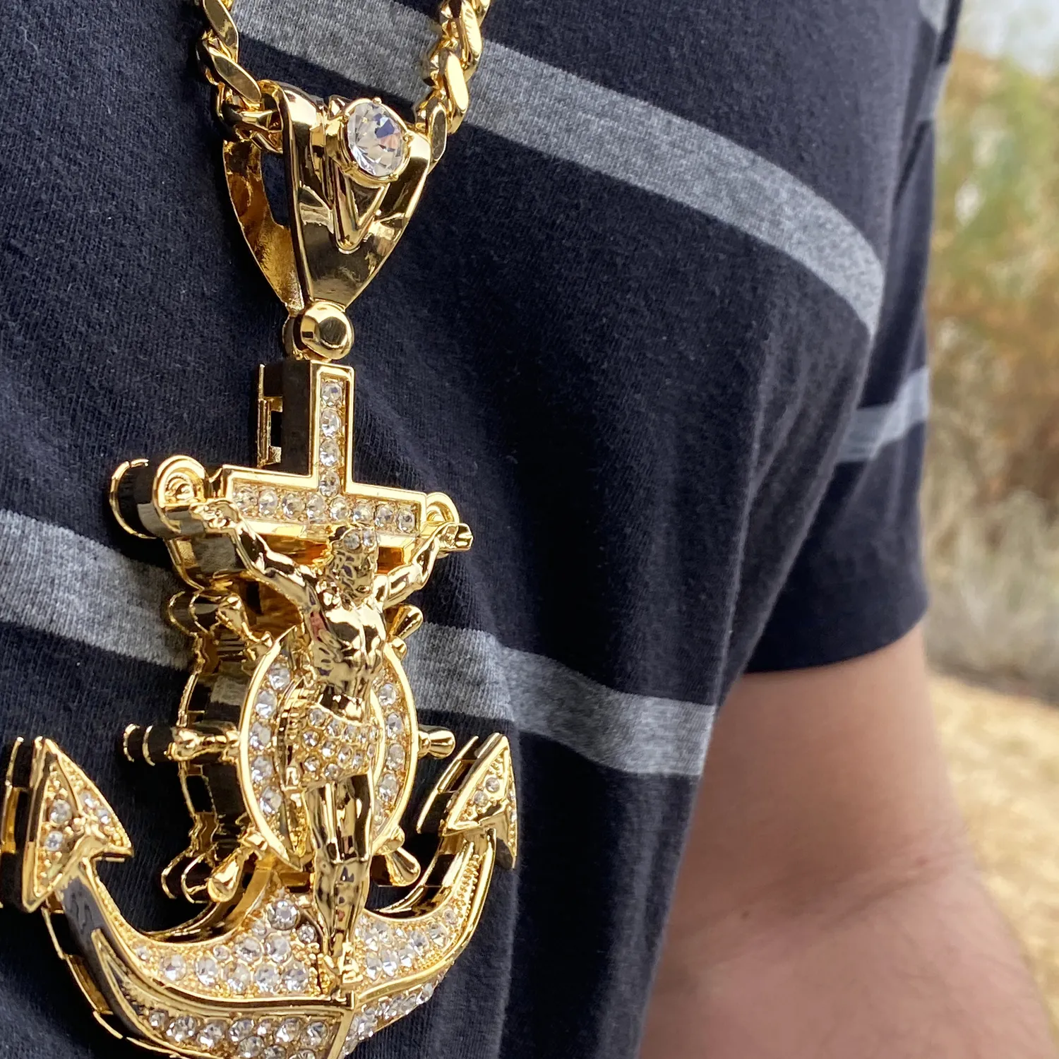 Authentic The Anchor Of Faith Sacred Cross Talisman In Divine Gold Plating