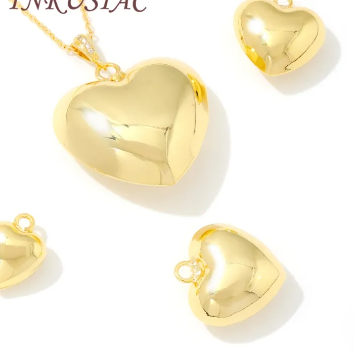 Authentic Christmas Parts 18K Real Gold Plated Heart Charm Jewelry Making,Charms To Make Bracelets,DIY Jewelry Making Supplies,Pendants
