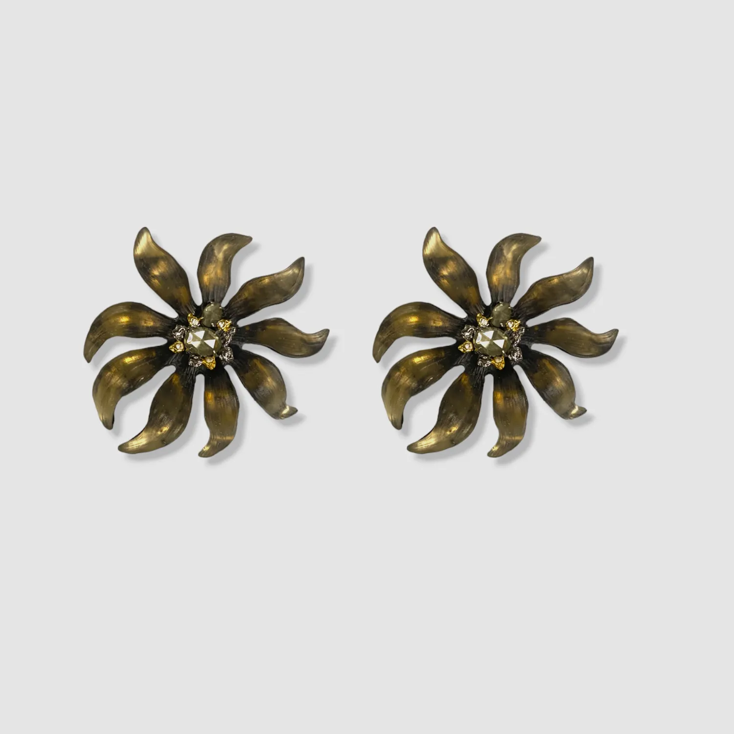 Gilded Blossom Talisman 14K Gold Plated Lily And Lucite Earrings