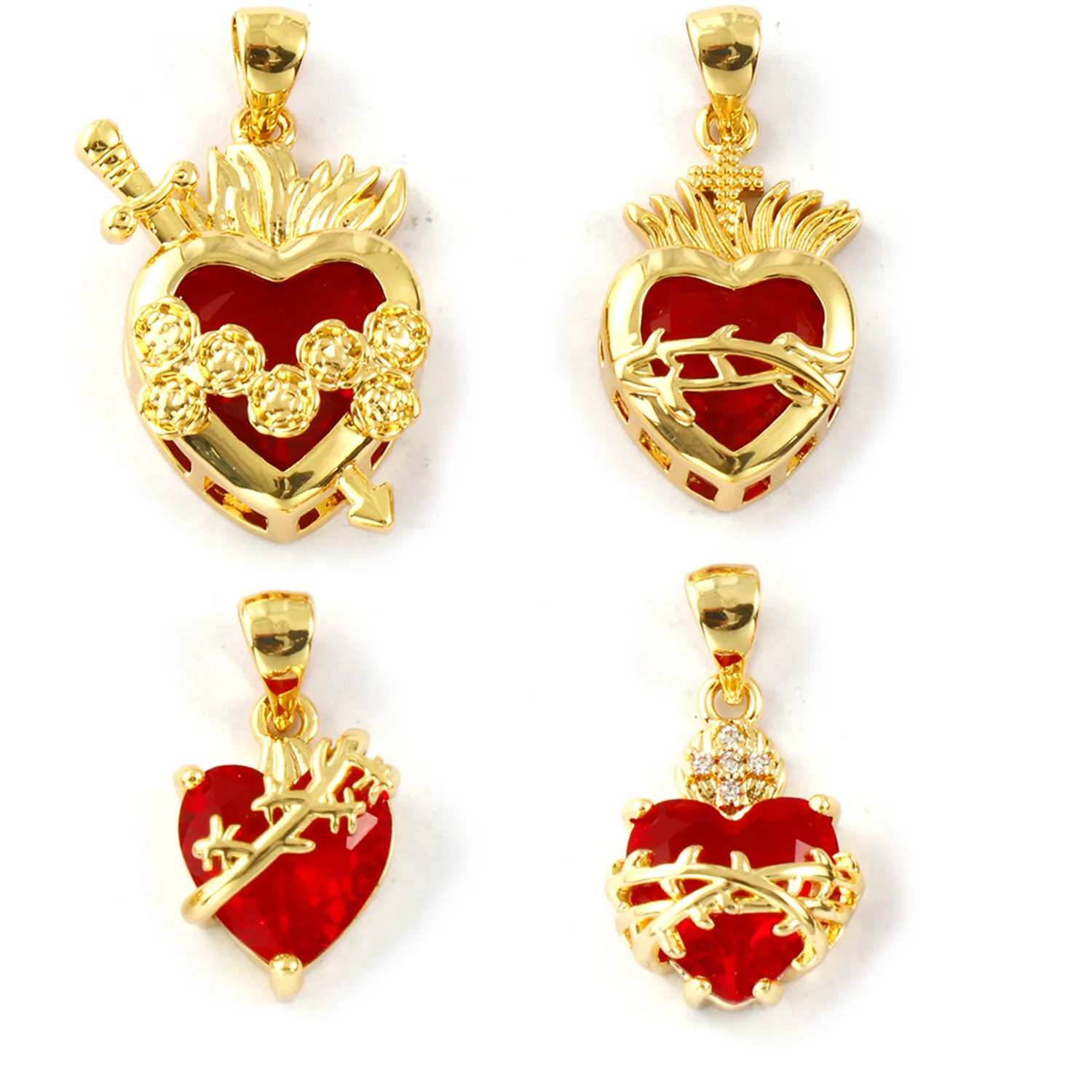 Authentic Sacred Heart Of Divine Love- 18K Gold Plated Ex Voto Talisman