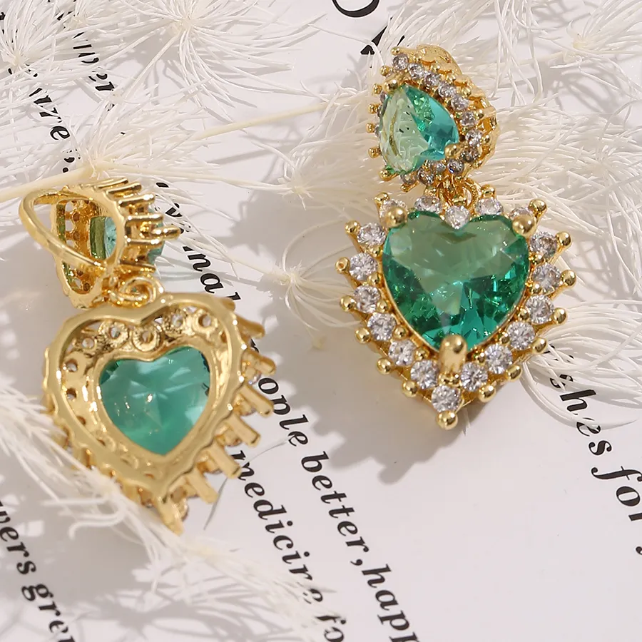 Authentic Heart Halo of Serenity: Teal Green 18K Gold Plated Pendant