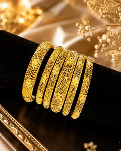 Authentic Dubai's Sacred Flame Bangle Set - Emanating Radiant Protection