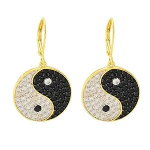 Authentic Eclipsed Harmony Yin And Yang Talisman Earrings In Radiant 18K Gold