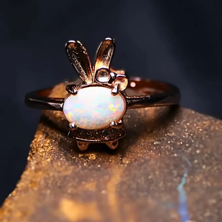 Authentic The Moonlit Hare Opal Talisman In Rose Gold- Plated Silver