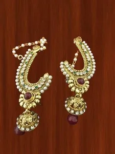 Authentic Bollywood's Enchanted Earrings - A Golden Gateway to Festive Elegance