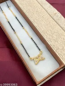 Authentic Gold Plated AD Ethnic Wedding Kanthi Mangalsutra Indian Women Jewelry