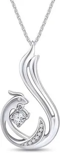 Authentic 1 10 Ct Phoenix Bird Pendant 18 Necklace Natural Diamond 925 Sterling Silver