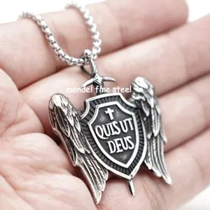 Authentic Radiant Celestial Protection The Archangel Michael Winged Cross Pendant