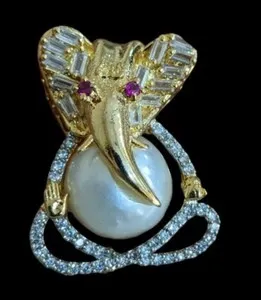 Authentic Celestial Ganesha Amulet Handcrafted Gold Plated Enchantment