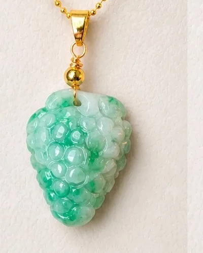 Authentic Talisman Of The Bountiful Vine- Jade Grape Cluster Amulet