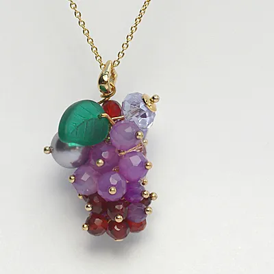 Authentic Vines Of Abundance Murano Crystal And Gold- Plated Pendant
