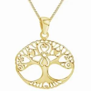 Authentic Eternal Roots Of Affection Gold- Plated Tree Of Life Heart Talisman