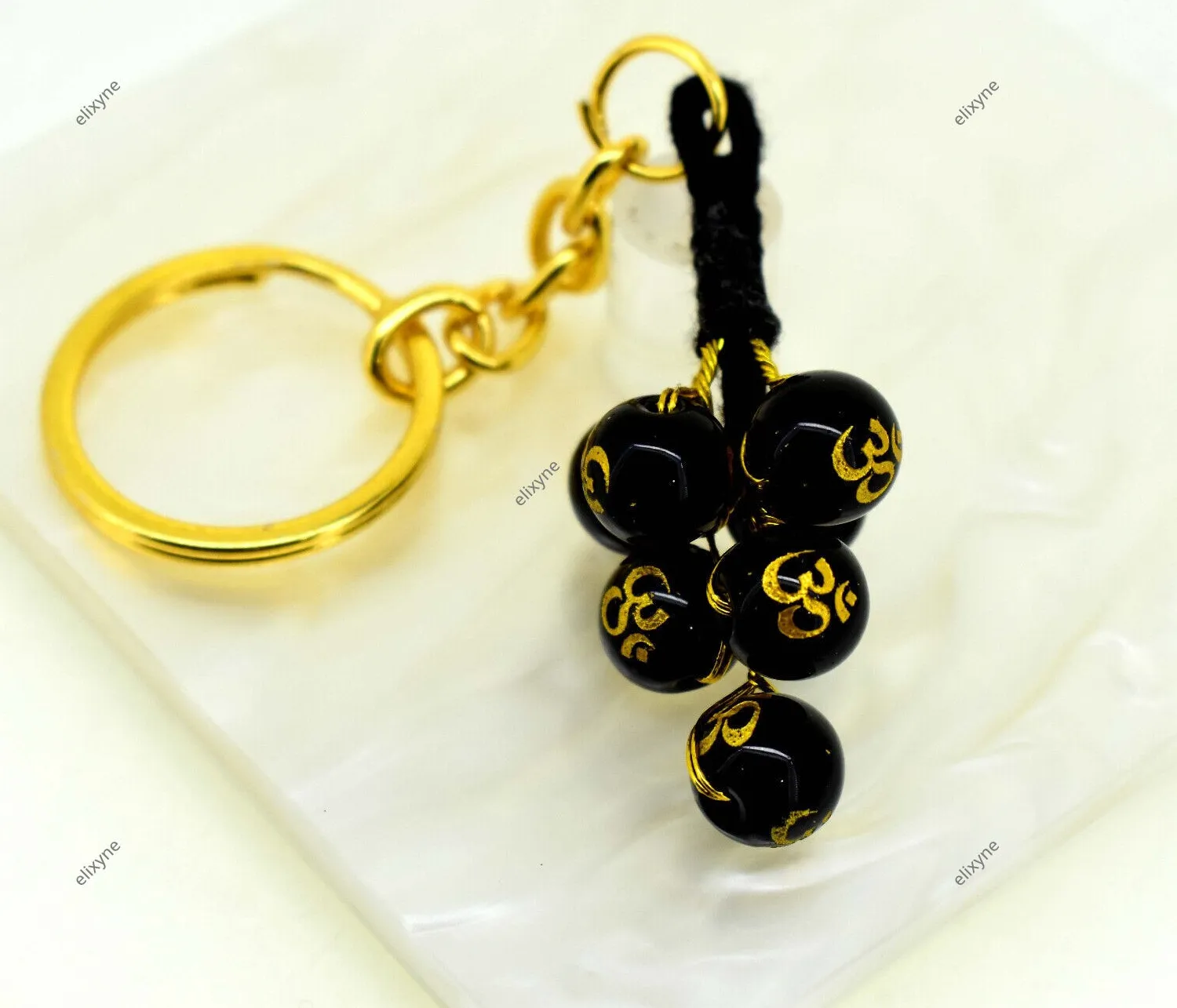 Authentic Obsidian OM Resonance: The Sacred Guardian Keychain
