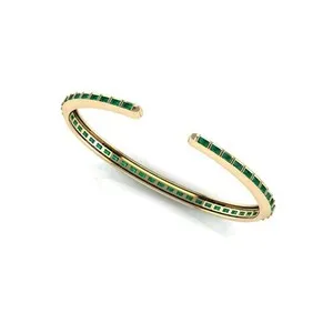 Authentic 925 Silver Natural Emerald Bracelet May Birthstone Green Gemstones