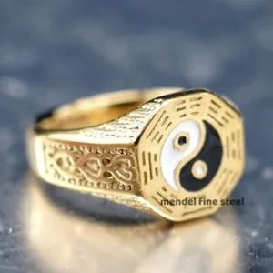 Authentic The Eternal Equilibrium Yin Yang Gold- Plated Talisman Ring