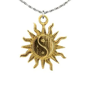 Authentic Radiant Equilibrium Yin Yang Sun Gold- Plated Talisman