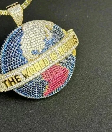 Authentic Celestial Sphere 3Ct Lab- Created Multi- Gem Gold Plated Talisman
