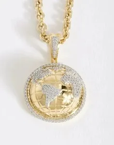 Authentic Celestial Sphere Moissanite Talisman In Radiant 14K Gold Plate