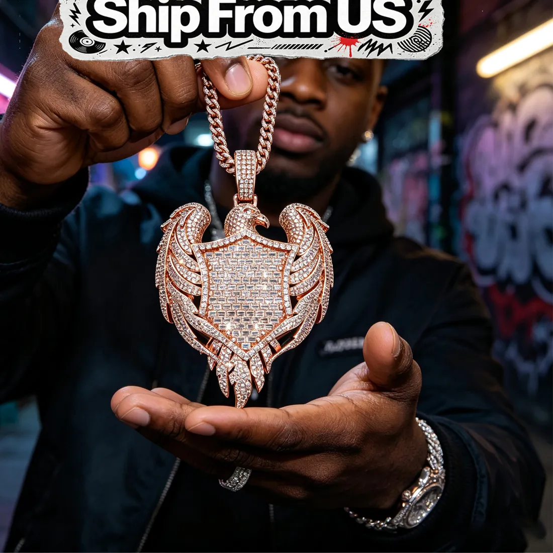 Authentic Amulet Of The Ascendant Eagle Rose Gold Radiance
