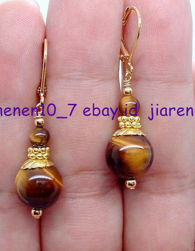 Authentic Golden Gaze Tiger Eye Dangle Earrings Of Clarity And Courage