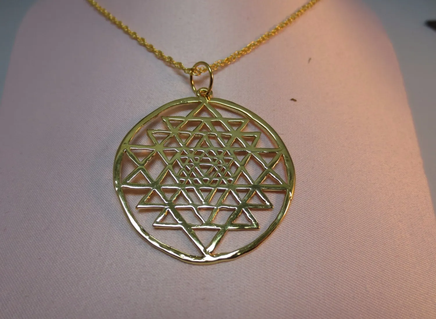Authentic Sacred Geometry Sri Yantra Talisman - Abundance & Cosmic Harmony Gold Plated Amulet