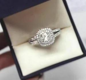 Authentic Celestial Embrace Lab- Grown Diamond Halo Ring In Radiant White Gold Plating
