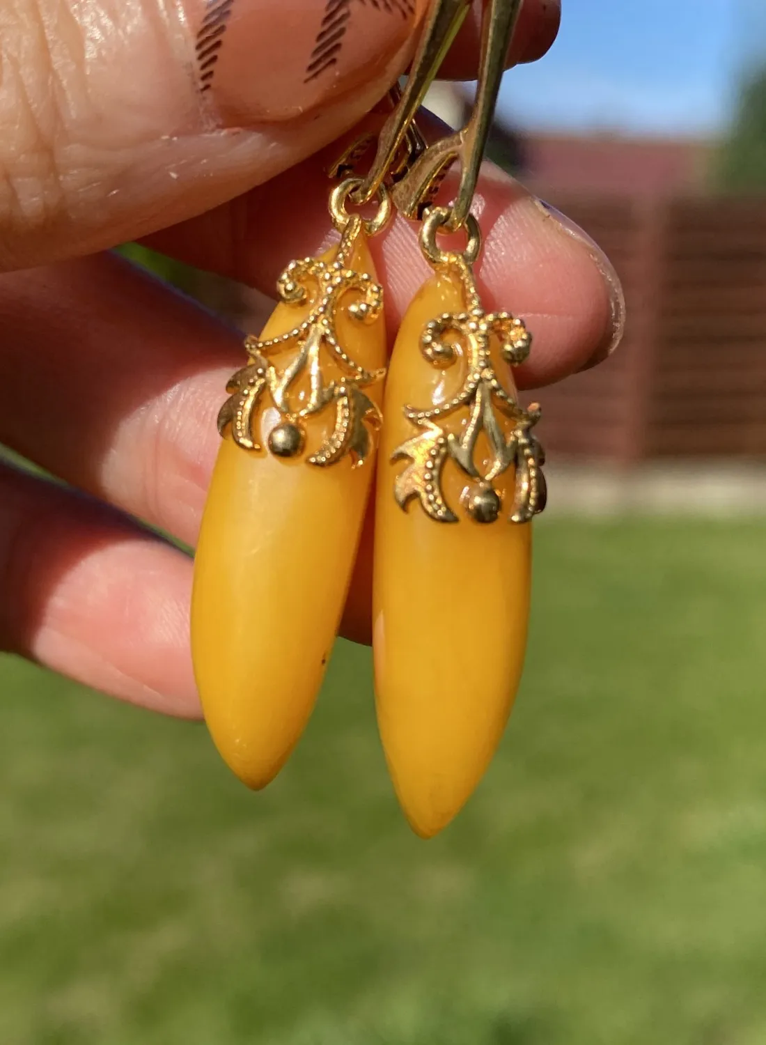 Authentic Amber's Golden Radiance: Protective Earrings for Inner Strength