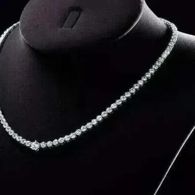Authentic Radiant Luminescence 14K White Gold Plated Lab Created Diamond Pendant