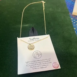 Authentic Sagittarius Celestial Archer Tarot Talisman In 18K Gold Plate