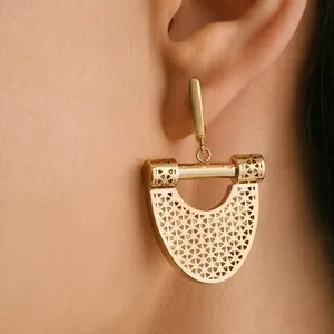 18K Gold Plated Earrings Everyday Wear Jewelry Light Weighted Pure Silver