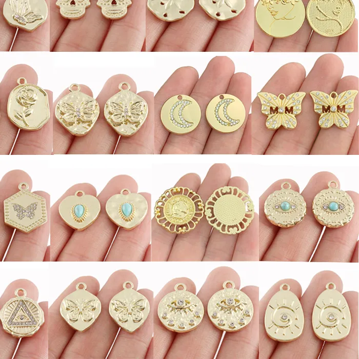 Authentic Sacred Symbols Of Transformation Gold- Plated Artisan Talisman Collection Of Ten