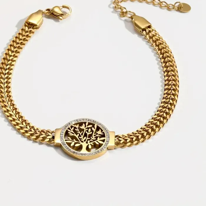Authentic The Gilded Arbor: 14K Gold Plated Tree of Life Bracelet