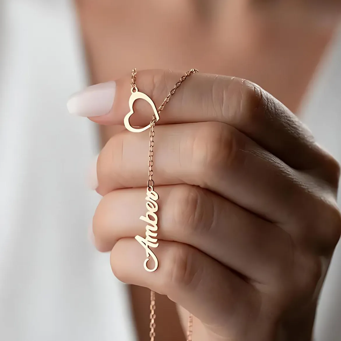 Authentic Custom Name Necklace Stainless Steel 18K Gold Plated Heart Choker Personalized Letter Pendant Jewelry Gift for Women