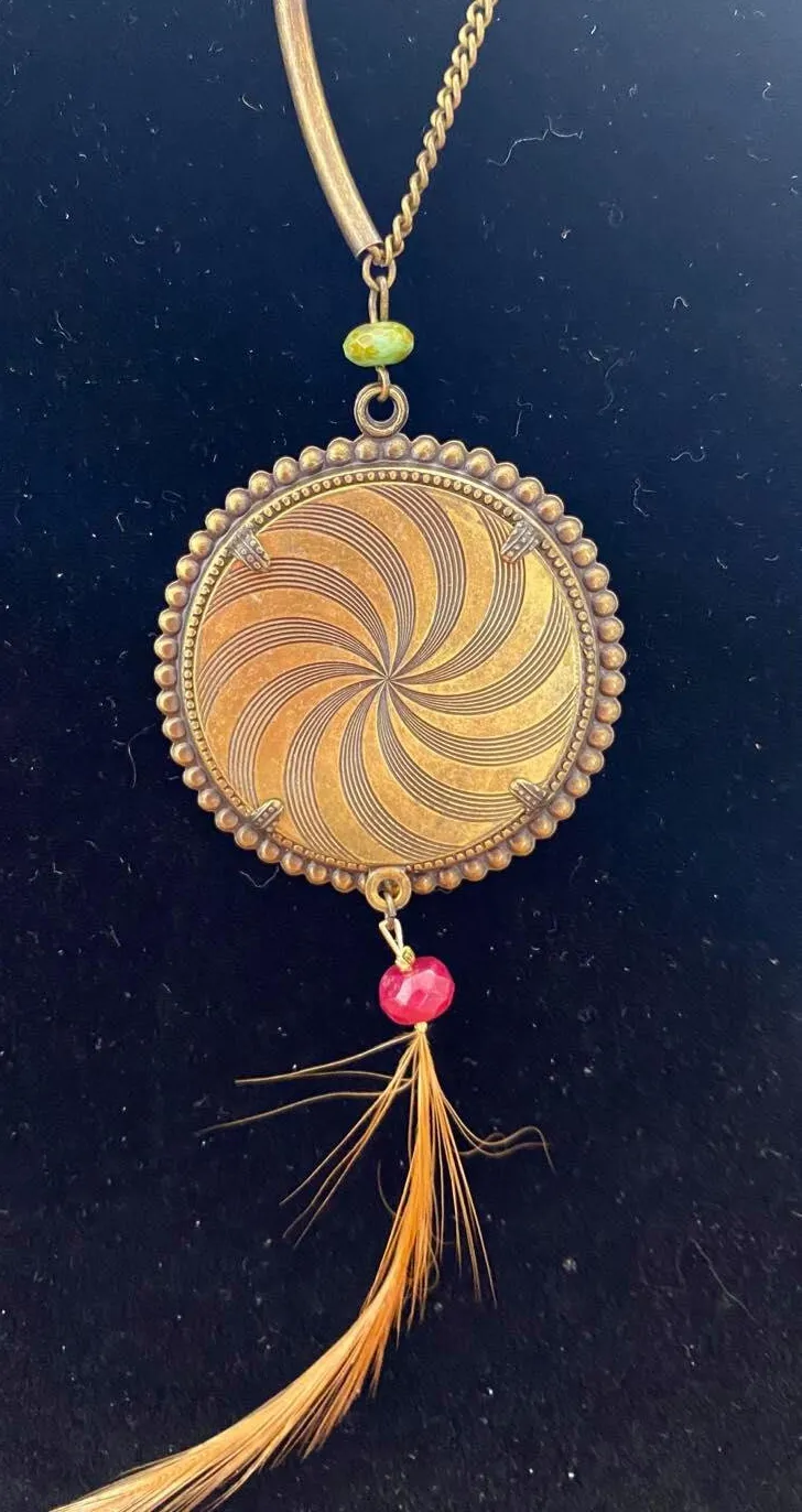 Authentic Celestial Bloom Charm Amulet - Golden Solstice Pendant